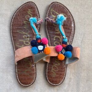 Colorful Pom Pom Sandals